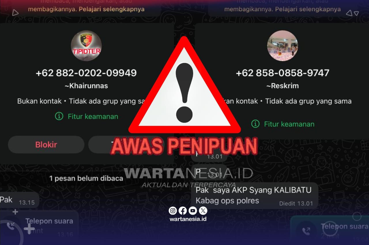Modus penipuan melalui WhatsApp atas nama pejabat Polres Pohuwato.