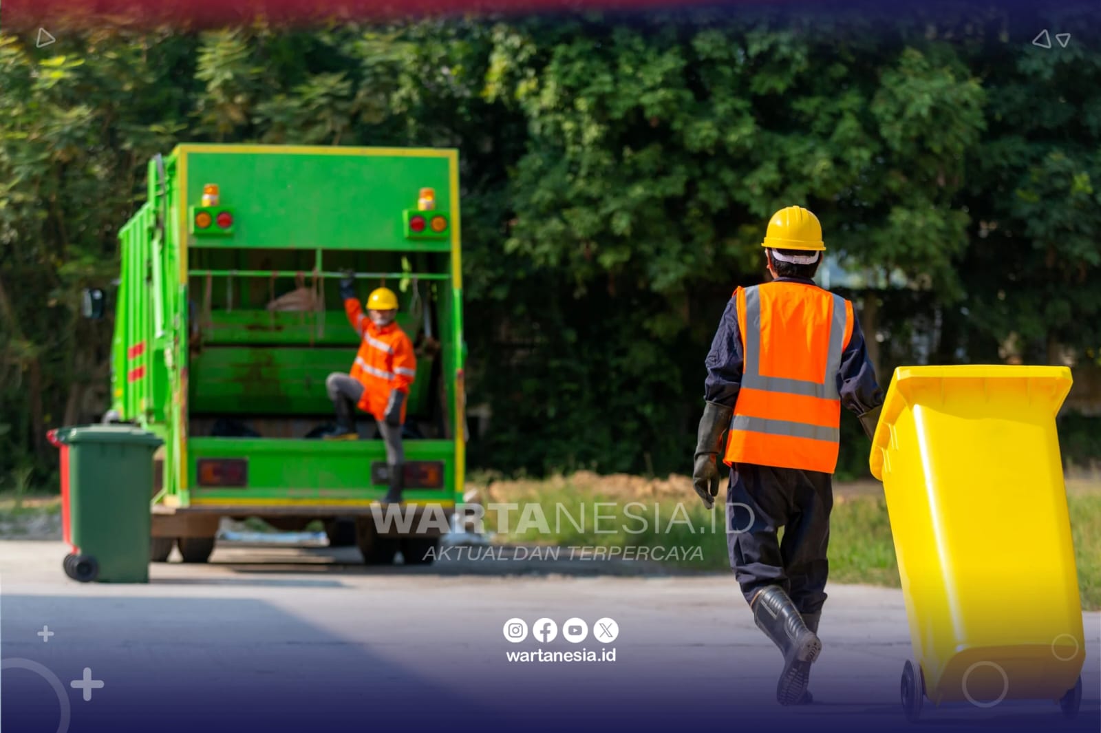 Ilustrasi jasa pengangkut sampah. (canva.com)