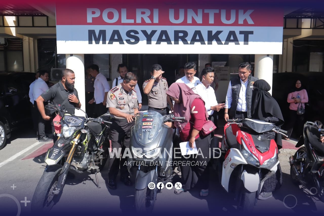 Polresta Gorontalo Kota Kembalikan Lima Unit Motor Hasil Kejahatan