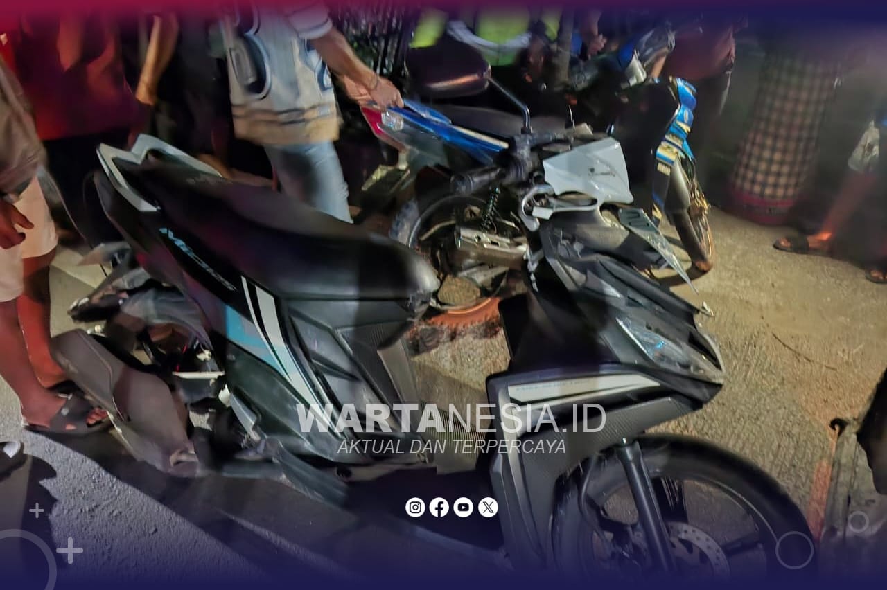 2 sepeda motor terlibat kecelakaan di ruas jalan Duhiadaa, Kecamatan Duhiadaa, apda Selasa (20/1/2026) malam. (Foto dok. Humas Polres Pohuwato)