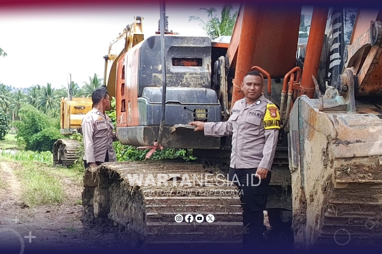 Polsek Wonosari mengamankan tiga unit alat berat excavator menuju PETI Safa, (Istimewa)