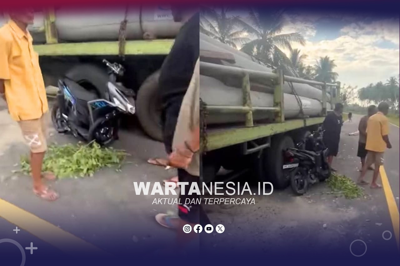 Kecelakaan lalu lintas di ruas Jalan Trans Sulawesi, tepatnya di Desa Tapadaa, Kecamatan Botumoito, Kabupaten Boalemo, Provinsi Gorontalo, Minggu (19/4/2026) sekitar pukul 04.00 WITA. (Foto/Ikha Nani)