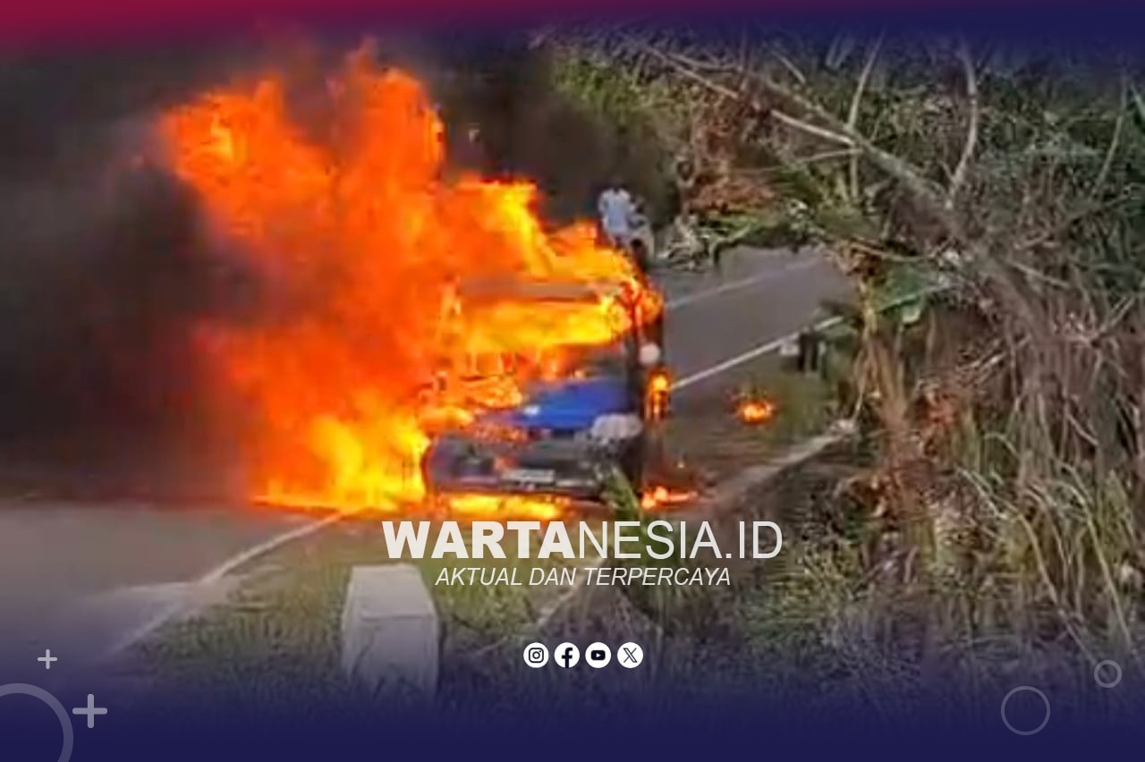 Hendak ke Taluditi, Mobil Pick Up Muat BBM Solar Terbakar di Randangan. (Istimewa)