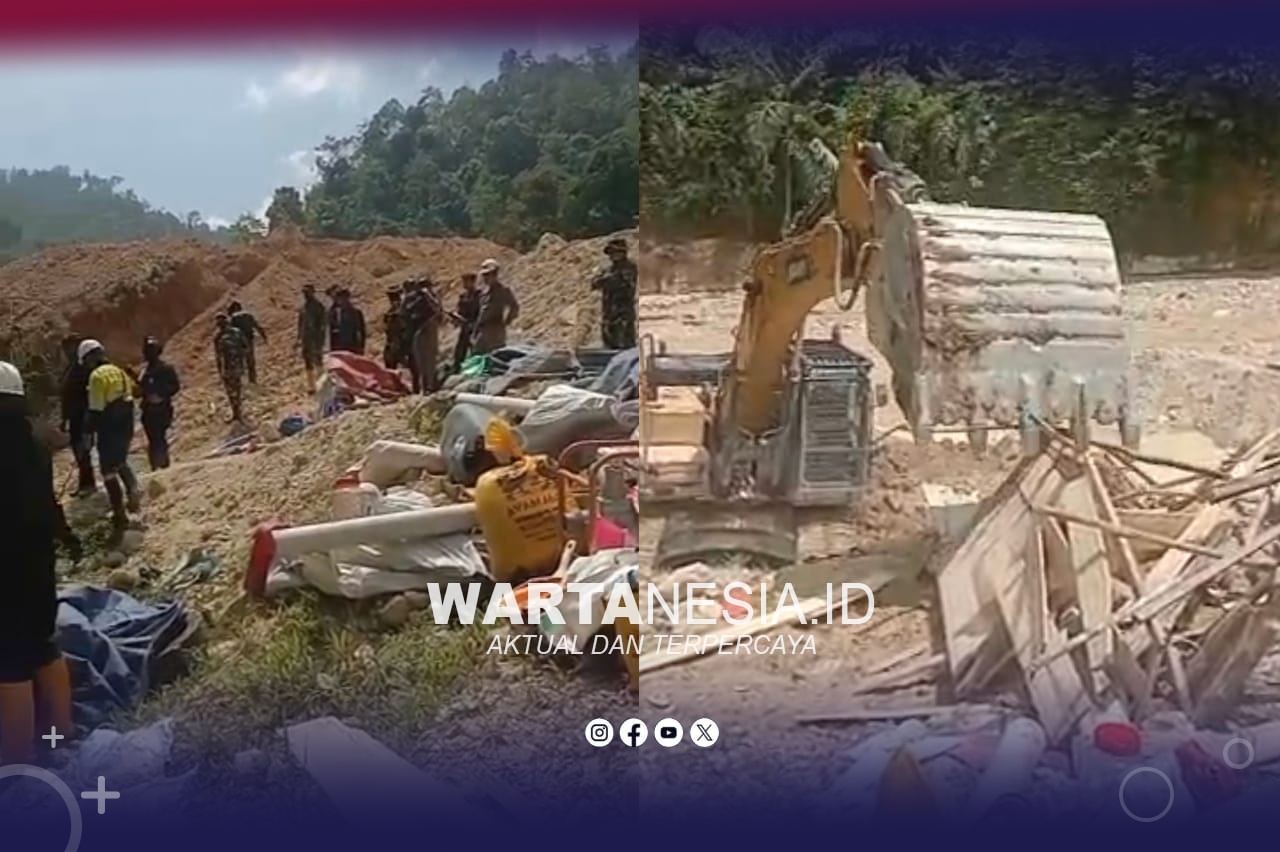 Pembongkaran camp penambang oleh Pani Gold Mine. (Istimewa)