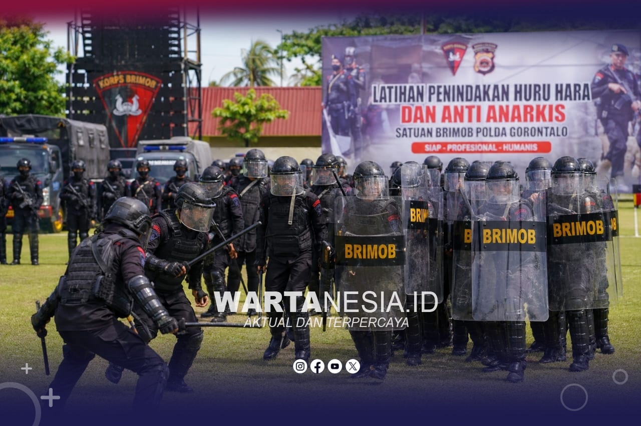 Siaga May Day 2026, Brimob Gorontalo Latihan Anti Anarkis. (Istimewa)