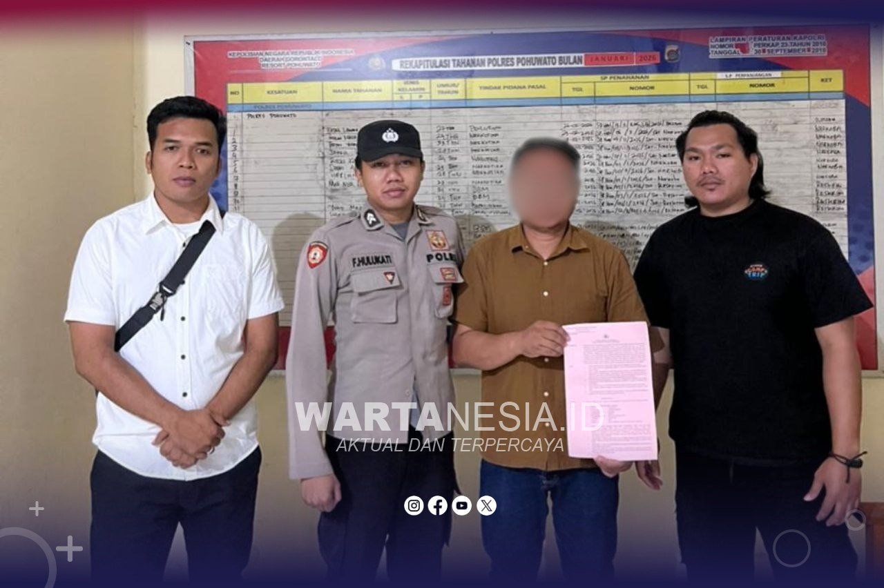 Kades Taluduyunu Utara resmi ditahan Polres Pohuwato. (Foto Humas Polres Pohuwato)