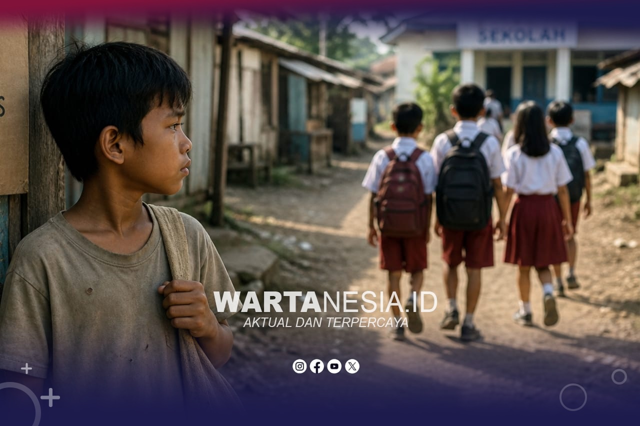 Ilustrasi anak putus sekolah. (AI)