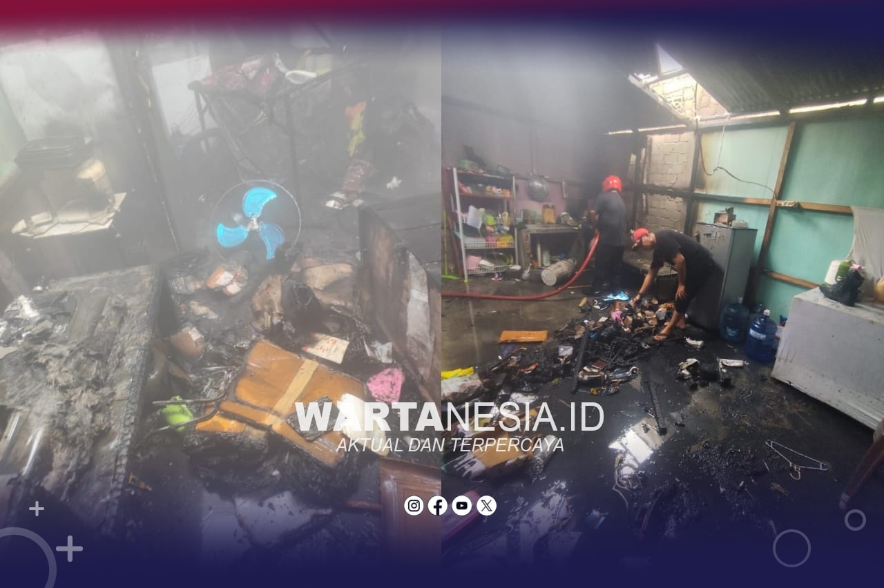Foto petugas Damkar Pohuwato berhasil memadamkan api di sebuah rumah di Perumahan Mekar Indah Marisa (Damkar).