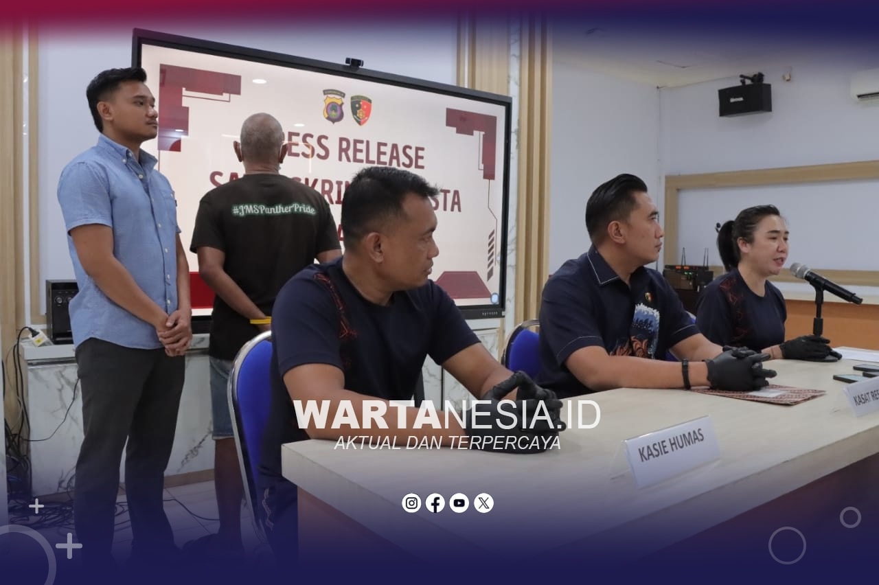 Konferensi pers Polres Gorontalo Kota, terkait kasus pencabulan oleg seorang Lansia berusia 60 tahun, terhadap balita berusia 3 tahun. (Istimewa)