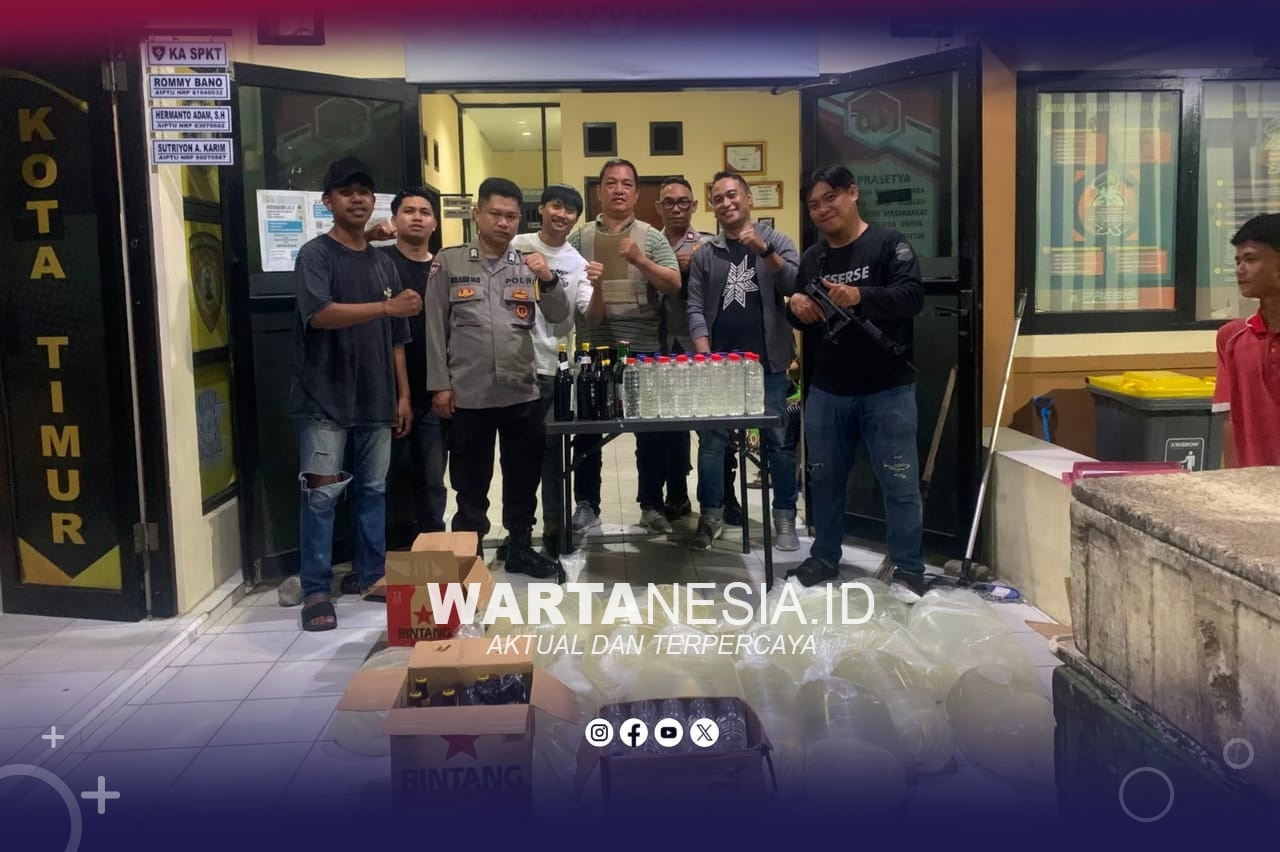 Kepolisian Resor Kota (Polresta) Gorontalo Kota. Polsek Kota Timur mengamankan ratusan liter minuman keras (miras) jenis Cap Tikus dalam kegiatan patroli Kegiatan Rutin yang Ditingkatkan (KRYD), Rabu (12/8/2026).