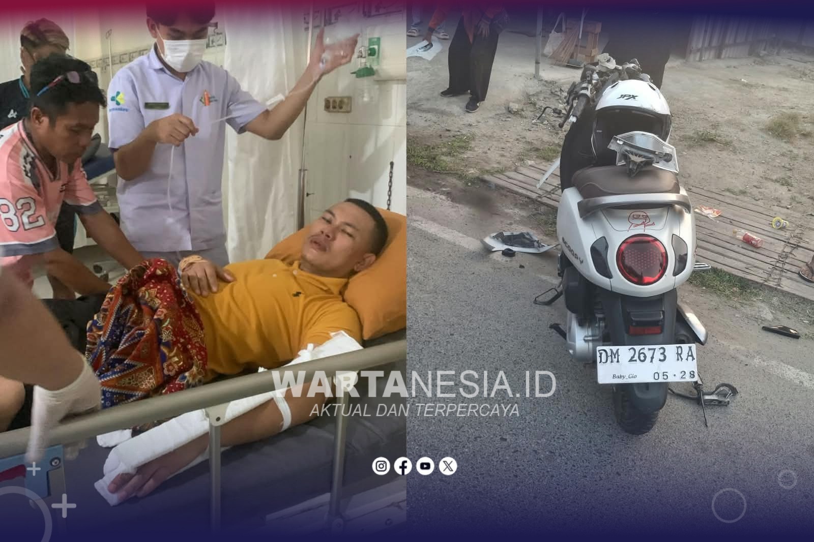 Isa Uwaya Wartawan MIMOZA TV mendapat perawatan di RSAS usai alami lakalantas.(Istimewa) Isa Uwaya Wartawan MIMOZA TV mendapat perawatan di RSAS usai alami lakalantas.(Istimewa)