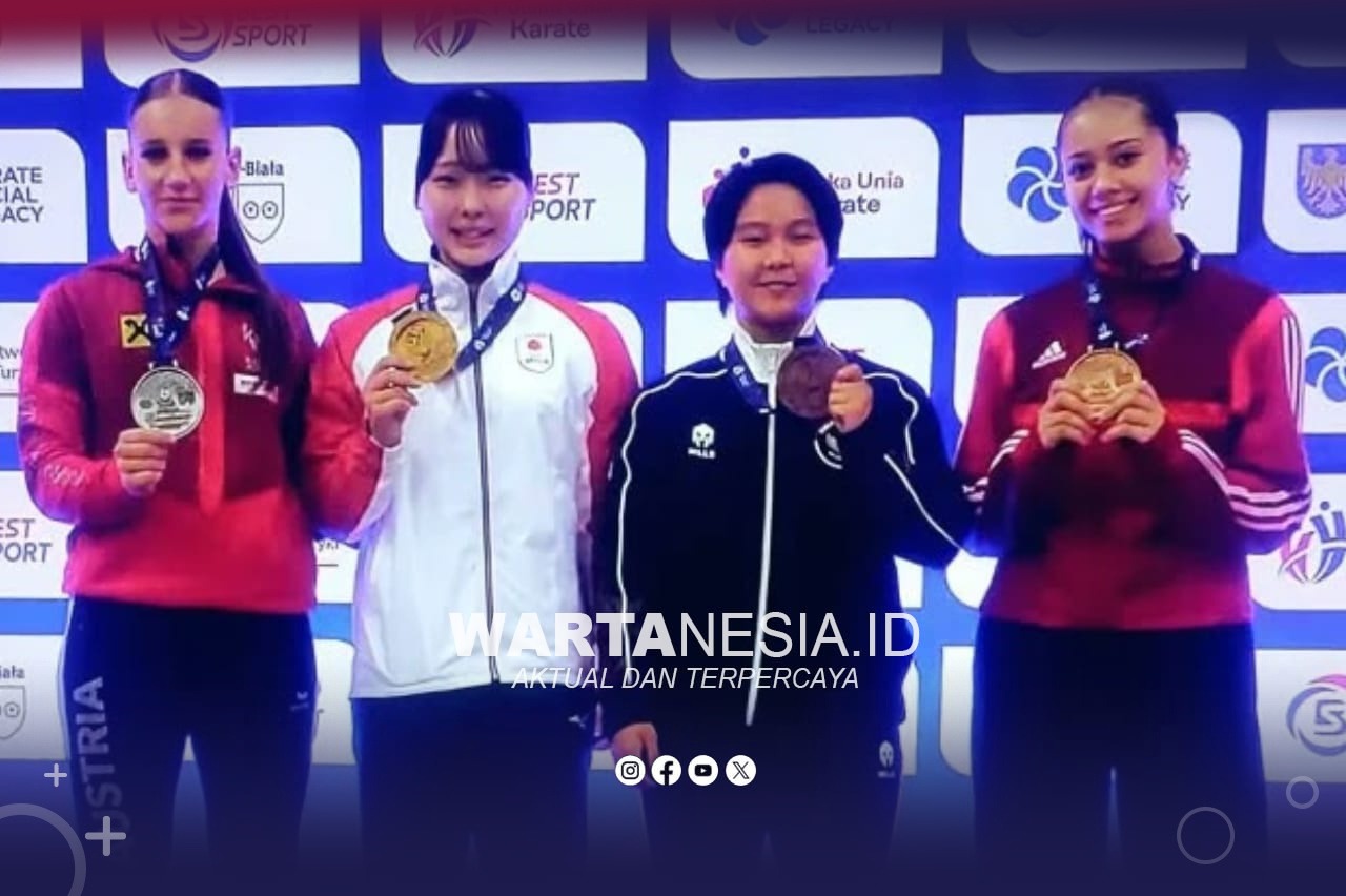 Zaskia Putri Salurante, Atlet Karate Gorontalo berhasil raih medali Kejuaraan WKF Championship 2026. (Dok, Istimewa)