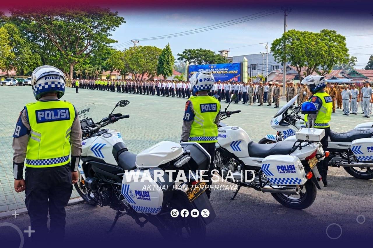 Apel Gelar Pasukan Operasi Patuh Otanaha 2026 di Mapolda Gorontalo, Senin (26/10/2026). (Dok, Zie)