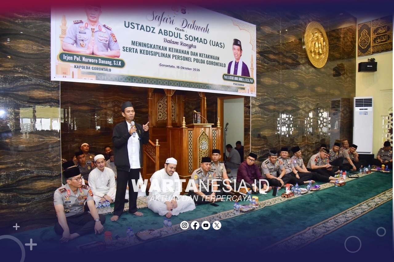 Ustad Abdul Somad (UAS) saat memberikan dakwah di Polda Gorontalo.(Dok, istimewa)
